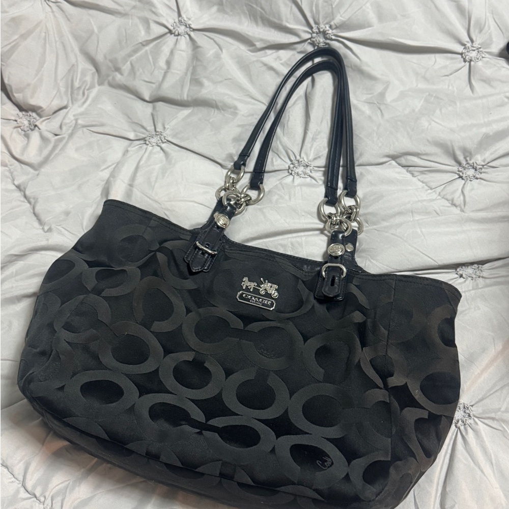 Coach Black Shoulder Bag with Leather Handles